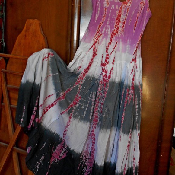 Vintage 80s Pure Cotton Gauze Hippie Dress - Picture 4 of 13